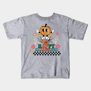 Groovy Happy Halloween Vintage Design Kids T-Shirt